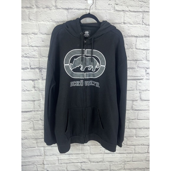Ecko Unltd Other - Ecko Unltd. Men's Y2K Skater Grunge Rhino Logo Full Zip Hoodie Size 3XL